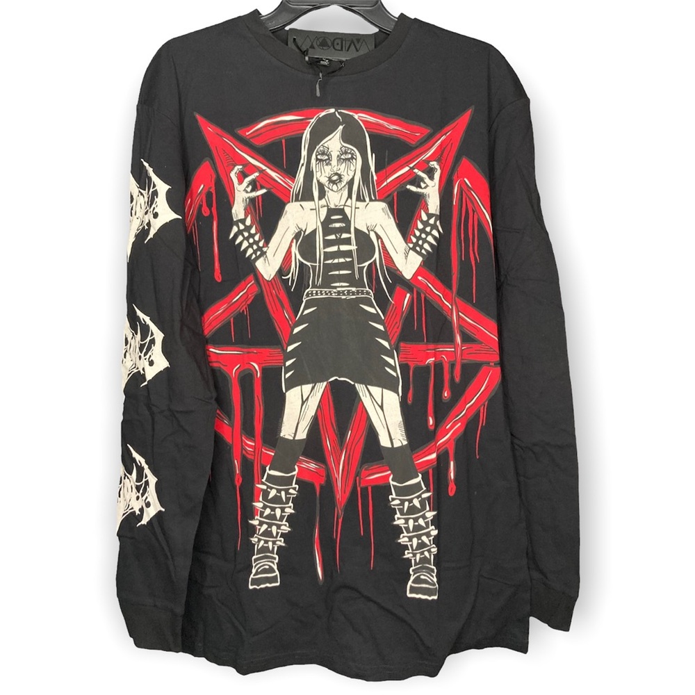 🧨 LAST 🧨 WIDOW XS Miss Hellraiser Goth Star Graphic Tee Oversized Fit